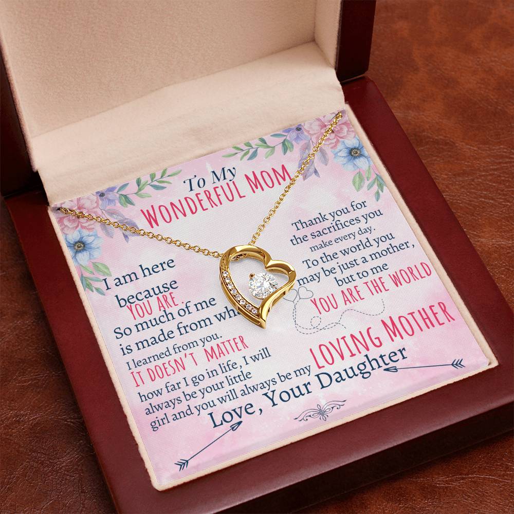 To My Mom - Loving Mother - Forever Love Necklace - Halliday Gifts