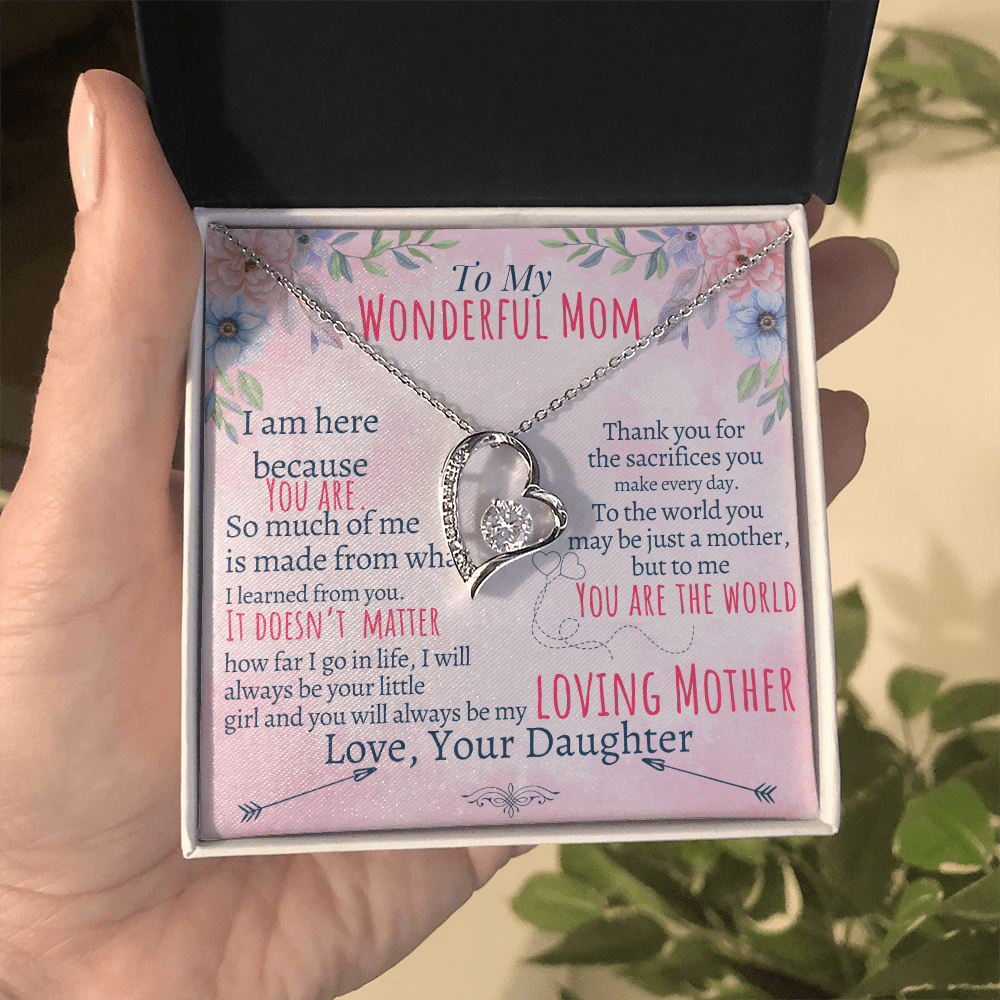 To My Mom - Loving Mother - Forever Love Necklace - Halliday Gifts