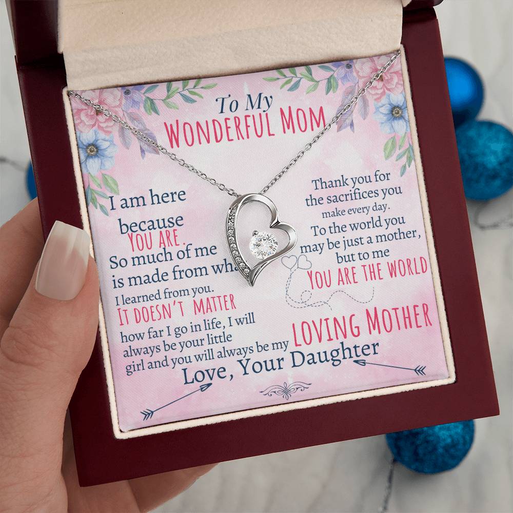 To My Mom - Loving Mother - Forever Love Necklace - Halliday Gifts