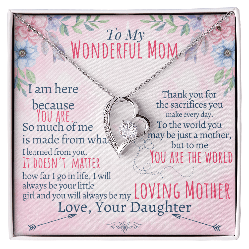 To My Mom - Loving Mother - Forever Love Necklace - Halliday Gifts