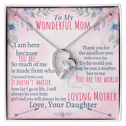 To My Mom - Loving Mother - Forever Love Necklace - Halliday Gifts