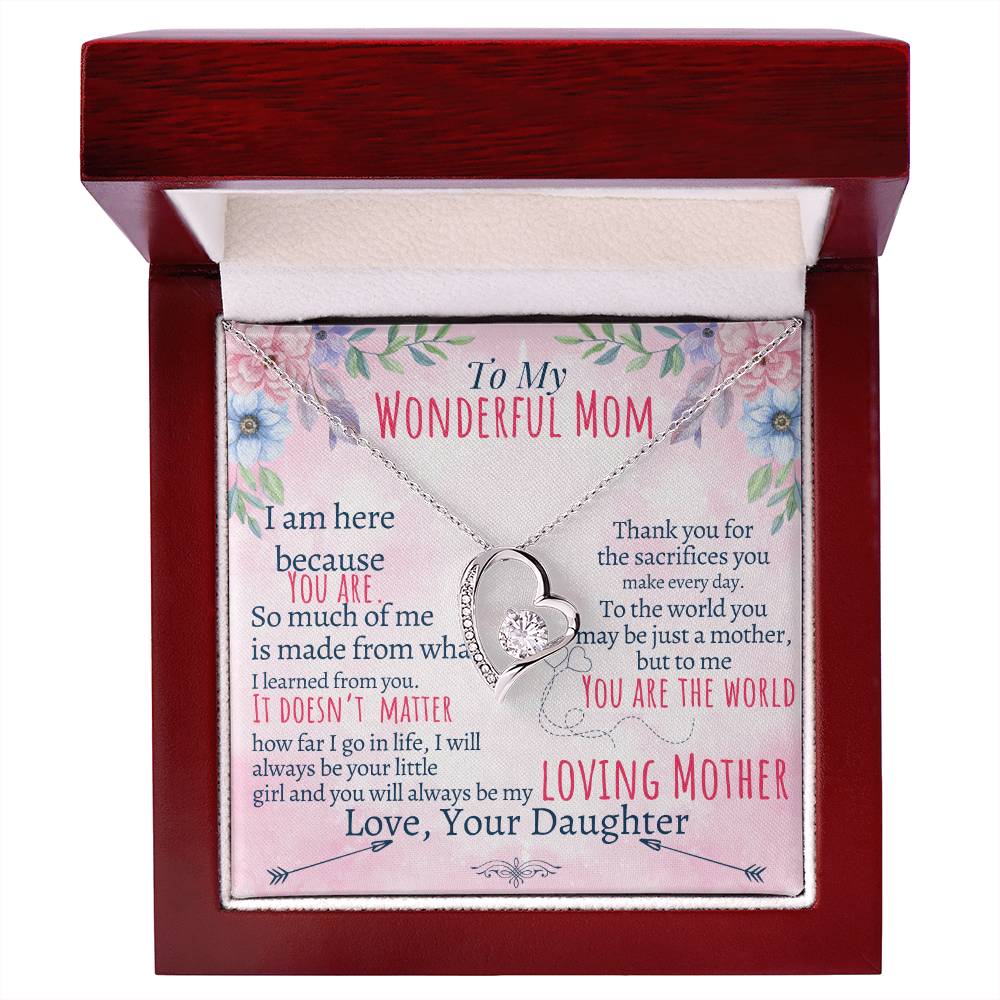 To My Mom - Loving Mother - Forever Love Necklace - Halliday Gifts