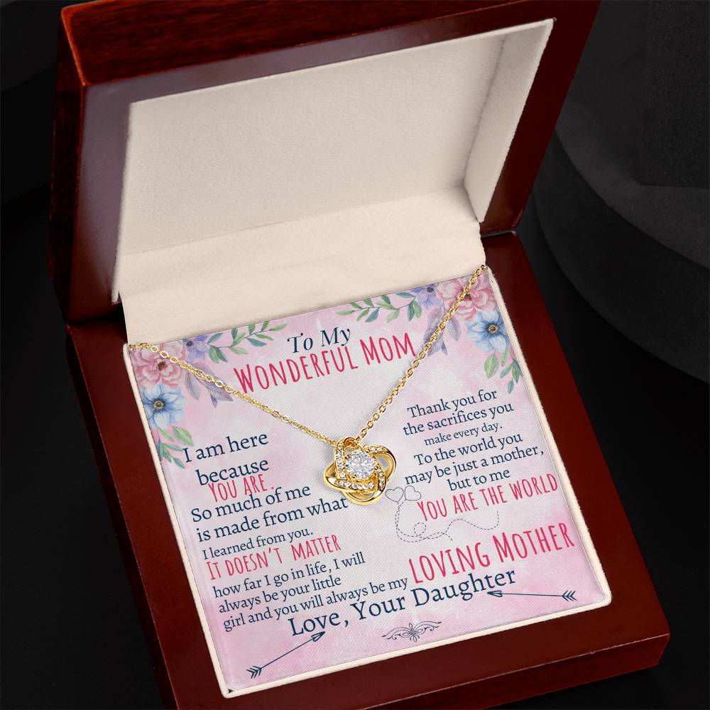 To My Mom - Loving Mother - Love Knot Necklace - Halliday Gifts