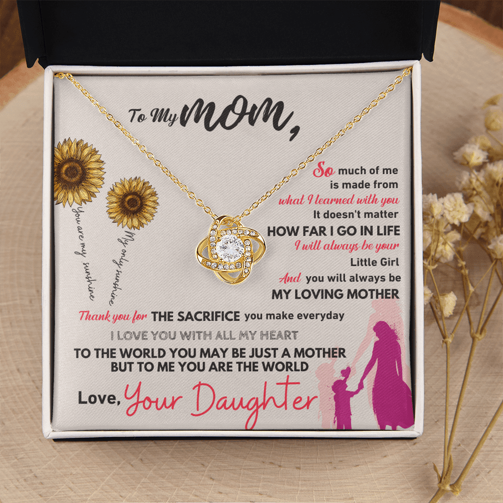 To My Mom - Thank You - Love Knot Necklace - Halliday Gifts