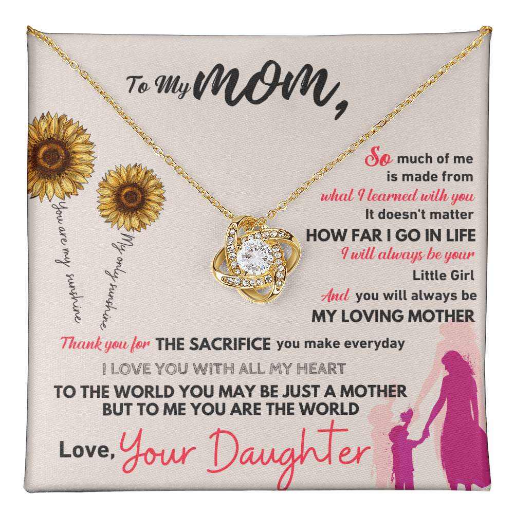 To My Mom - Thank You - Love Knot Necklace - Halliday Gifts