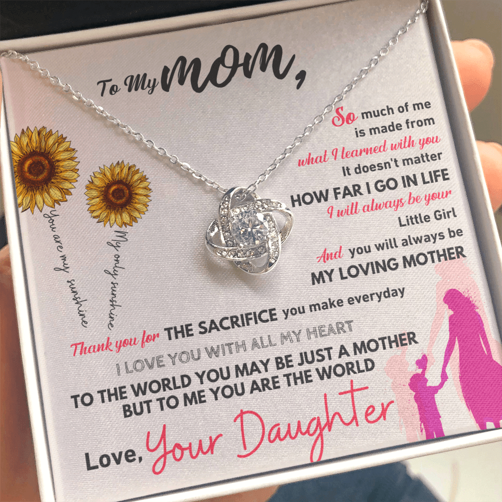 To My Mom - Thank You - Love Knot Necklace - Halliday Gifts