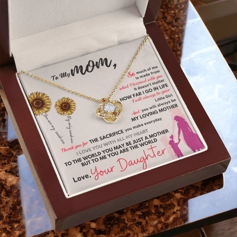 To My Mom - Thank You - Love Knot Necklace - Halliday Gifts