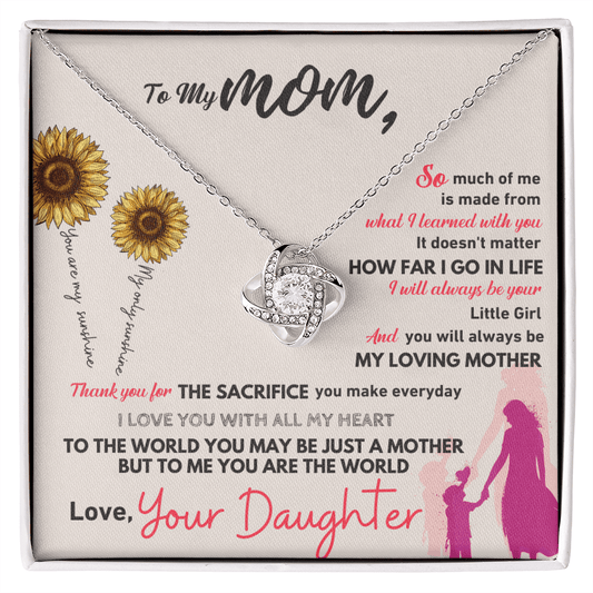 To My Mom - Thank You - Love Knot Necklace - Halliday Gifts