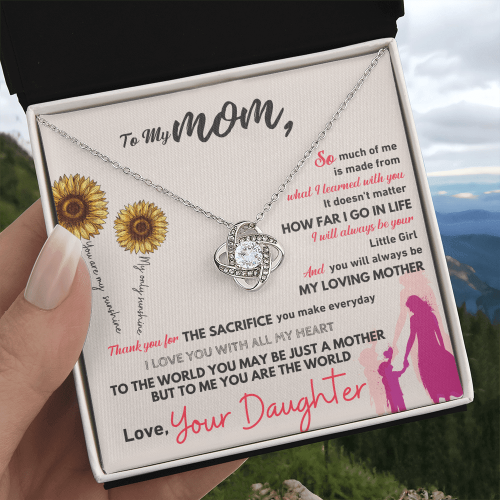 To My Mom - Thank You - Love Knot Necklace - Halliday Gifts