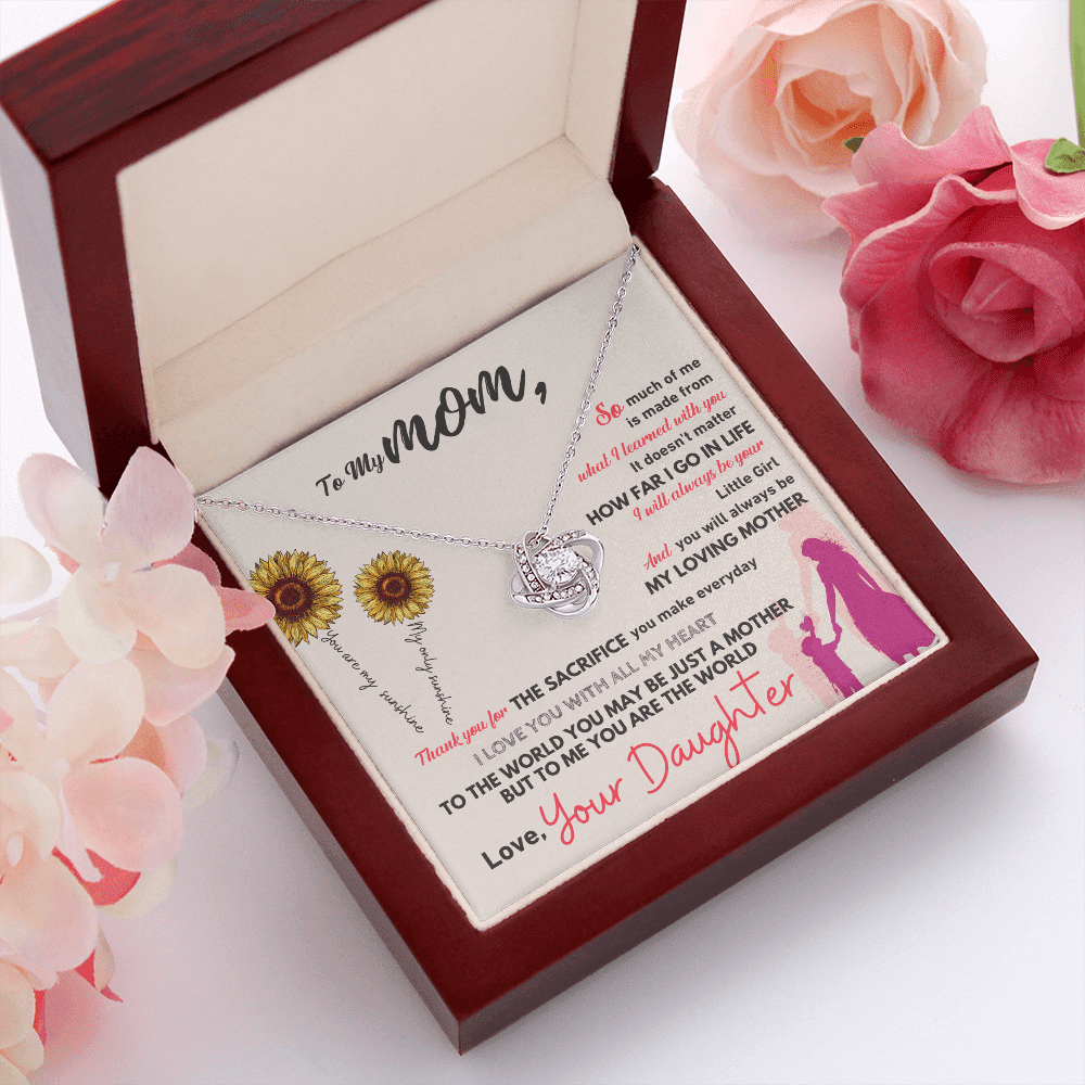 To My Mom - Thank You - Love Knot Necklace - Halliday Gifts