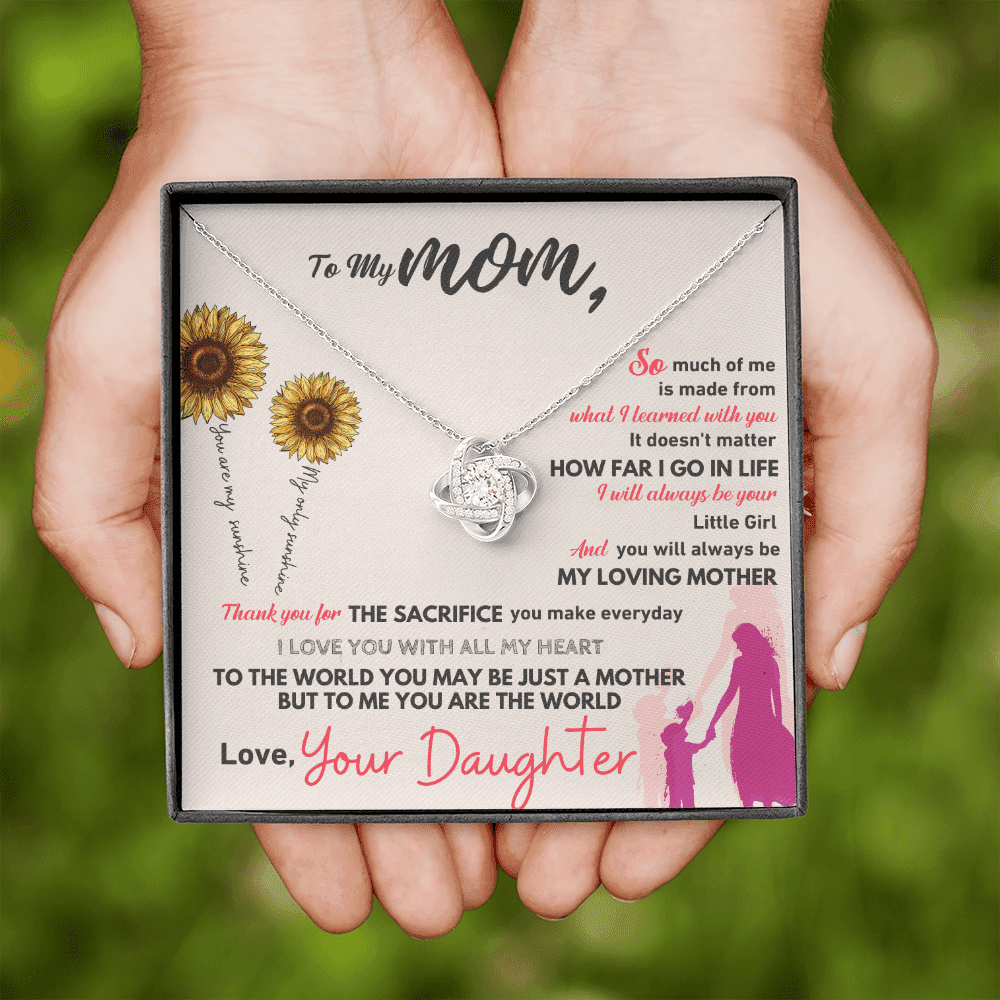 To My Mom - Thank You - Love Knot Necklace - Halliday Gifts