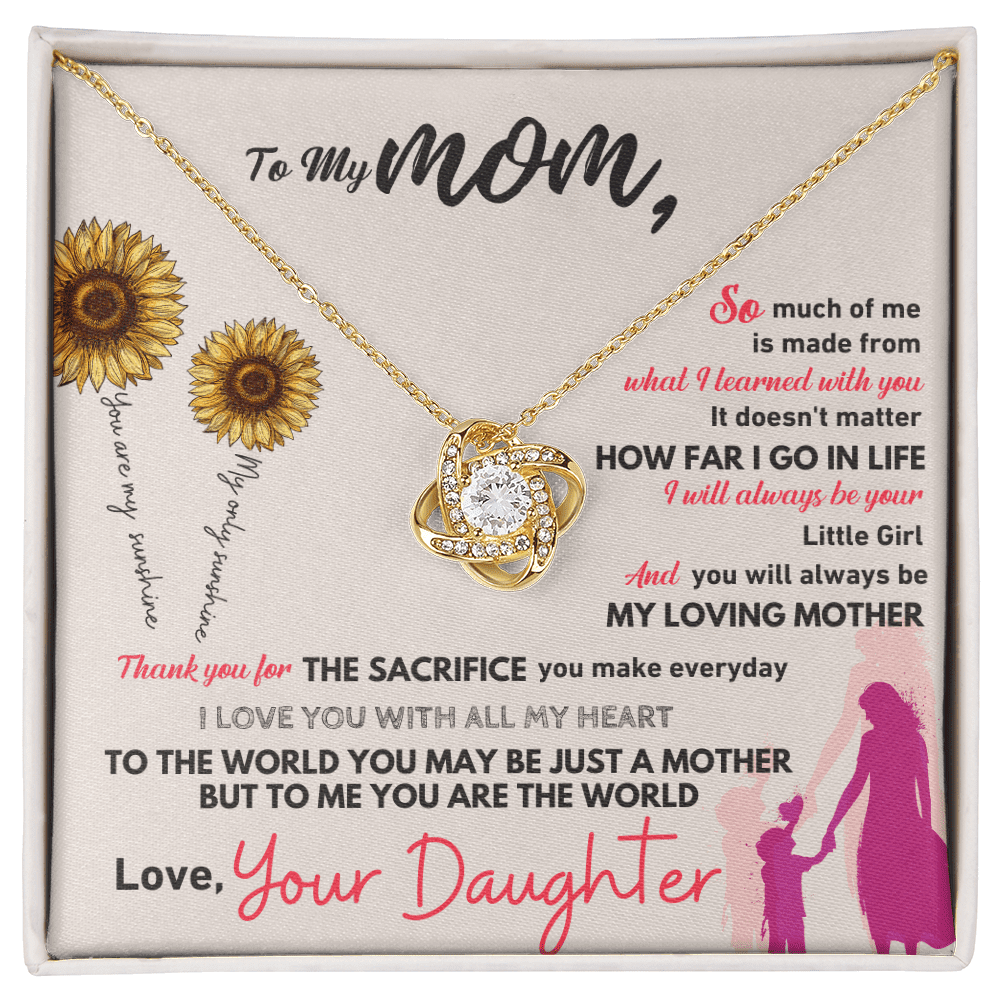 To My Mom - Thank You - Love Knot Necklace - Halliday Gifts