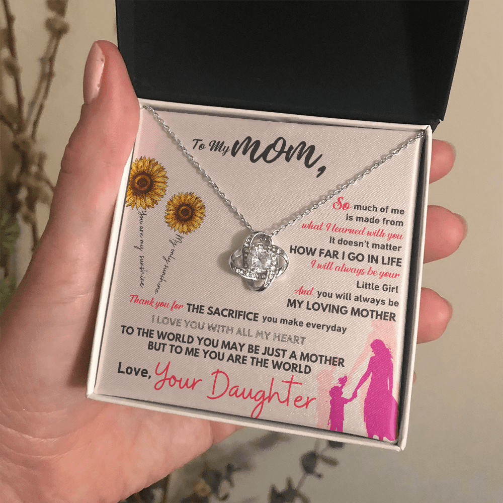 To My Mom - Thank You - Love Knot Necklace - Halliday Gifts