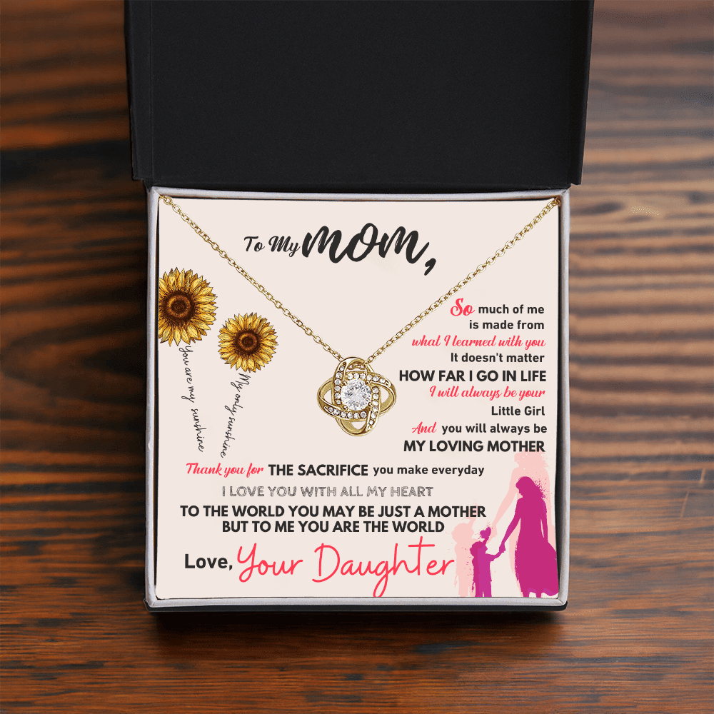 To My Mom - Thank You - Love Knot Necklace - Halliday Gifts