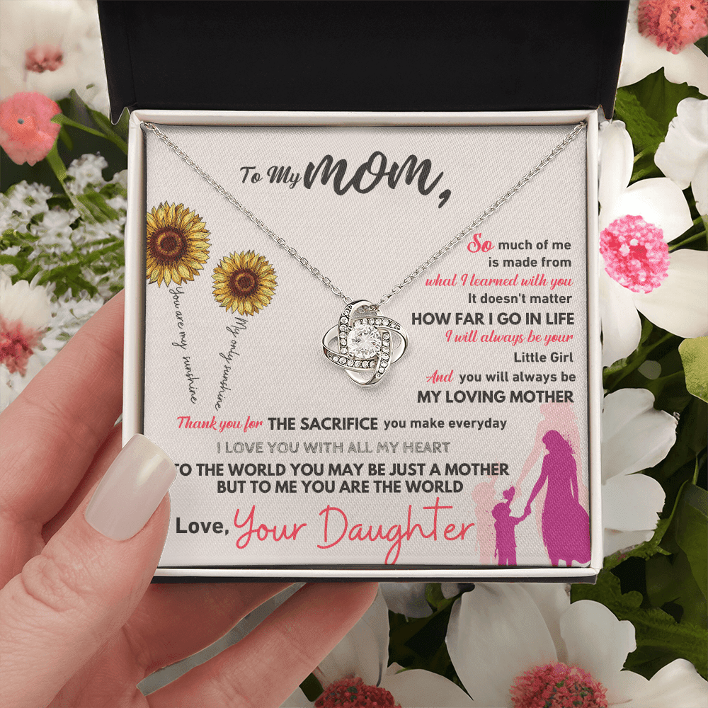 To My Mom - Thank You - Love Knot Necklace - Halliday Gifts