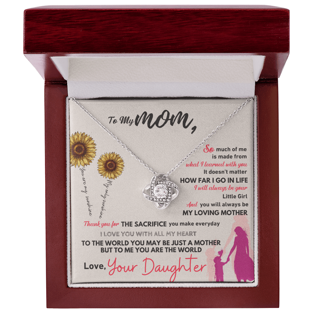 To My Mom - Thank You - Love Knot Necklace - Halliday Gifts