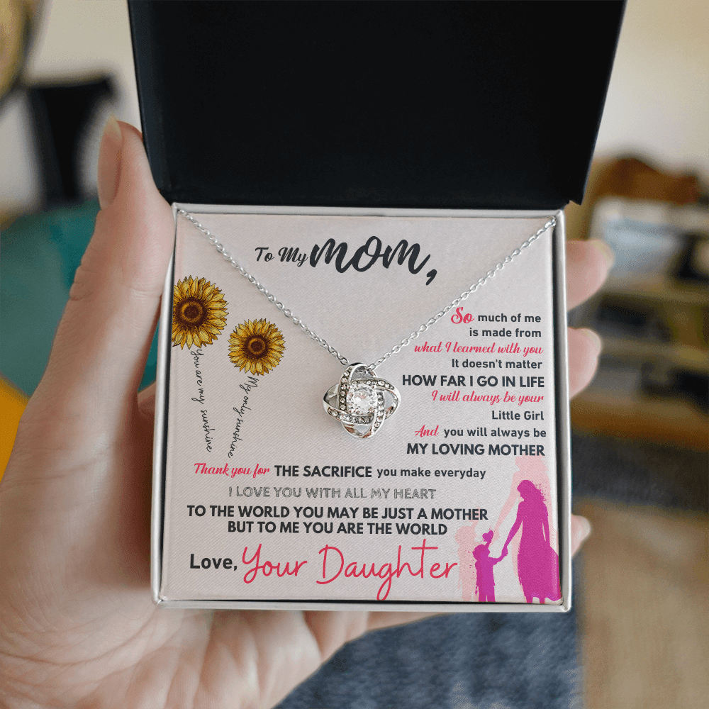 To My Mom - Thank You - Love Knot Necklace - Halliday Gifts