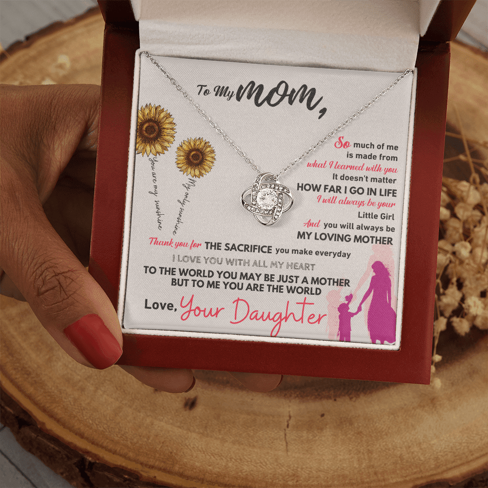 To My Mom - Thank You - Love Knot Necklace - Halliday Gifts