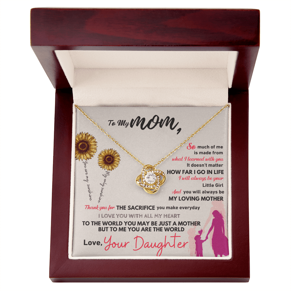 To My Mom - Thank You - Love Knot Necklace - Halliday Gifts