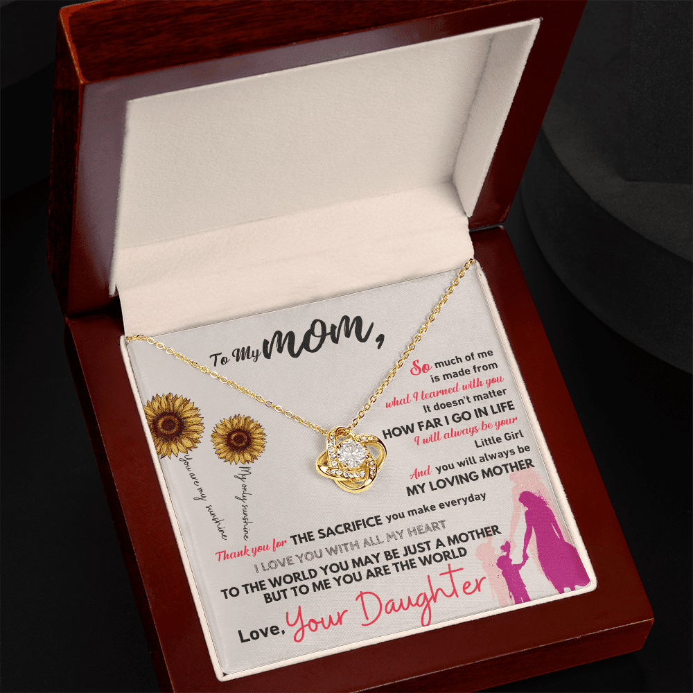 To My Mom - Thank You - Love Knot Necklace - Halliday Gifts