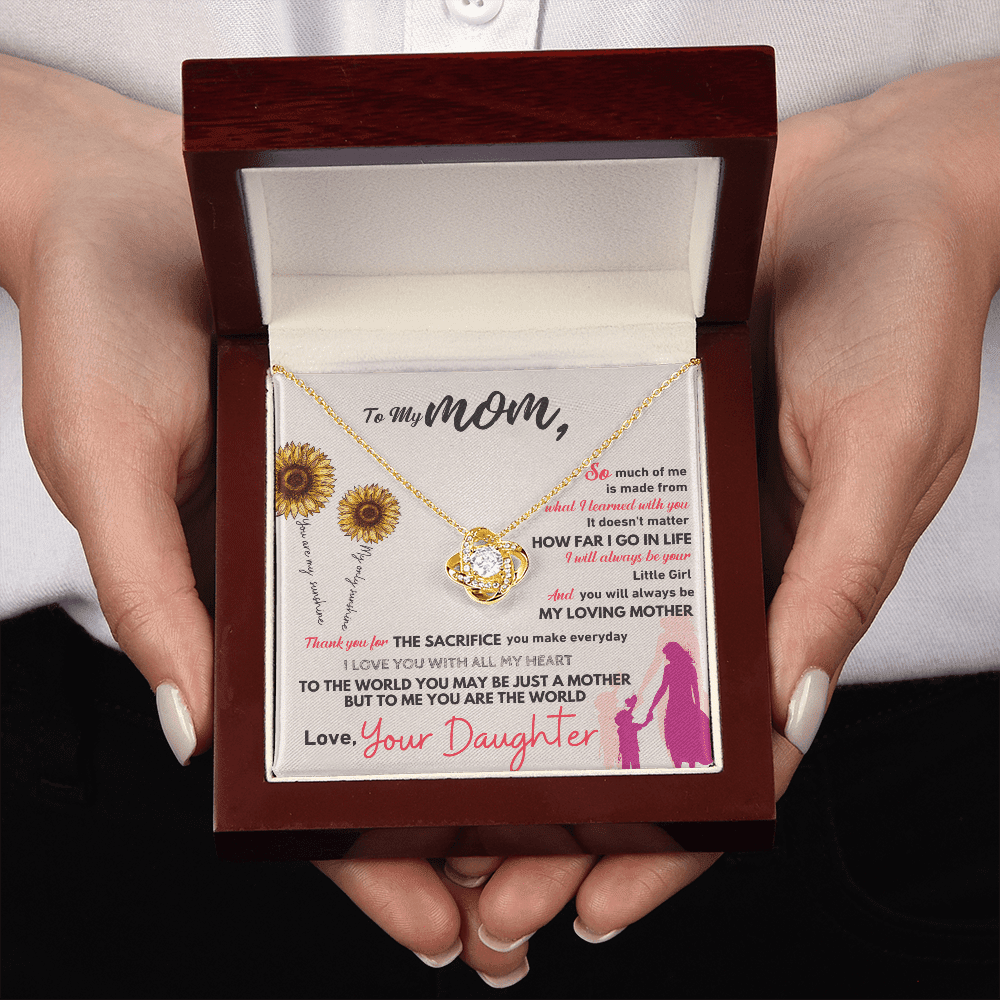 To My Mom - Thank You - Love Knot Necklace - Halliday Gifts
