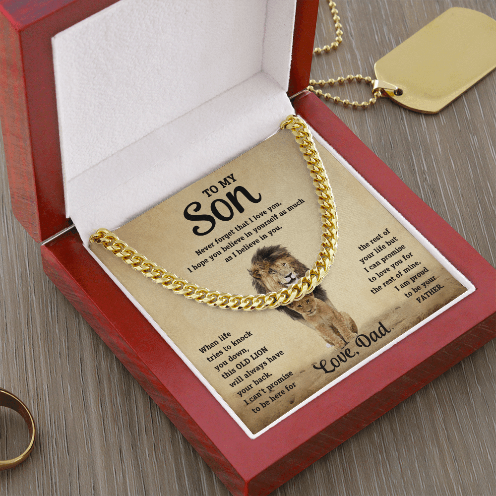 To My Son - Never Forget - Cuban Link Chain - Halliday Gifts