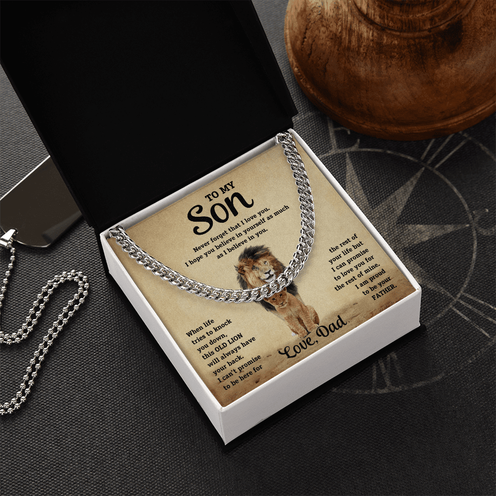To My Son - Never Forget - Cuban Link Chain - Halliday Gifts