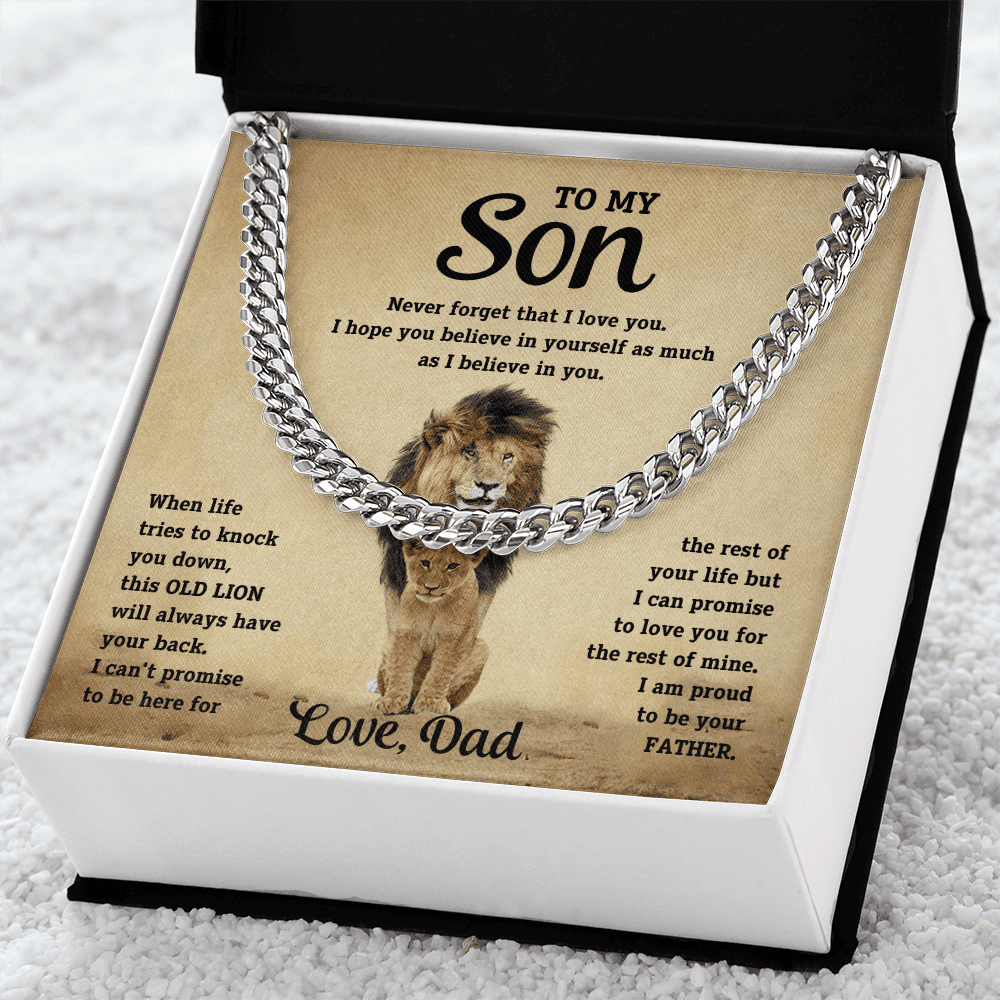 To My Son - Never Forget - Cuban Link Chain - Halliday Gifts