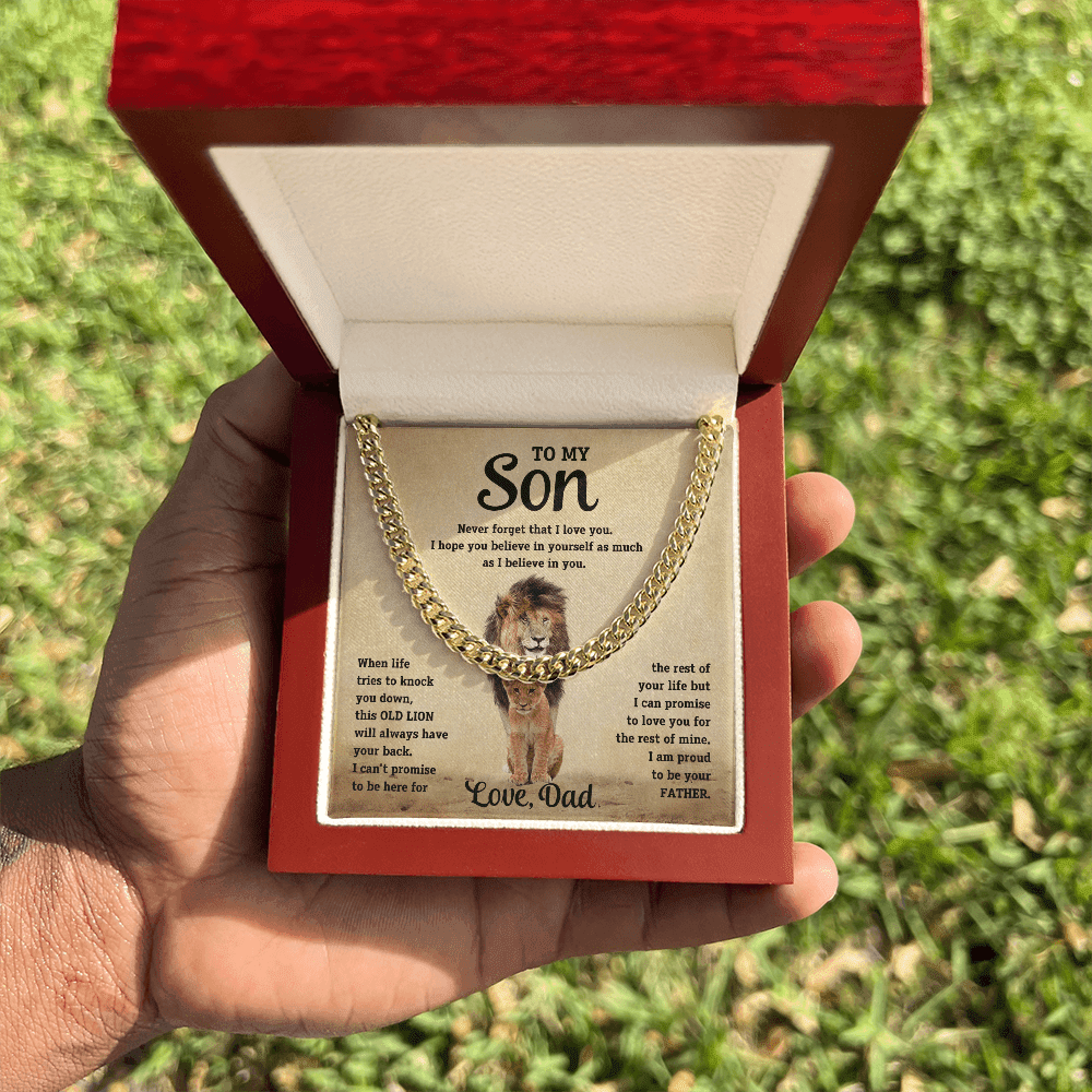 To My Son - Never Forget - Cuban Link Chain - Halliday Gifts