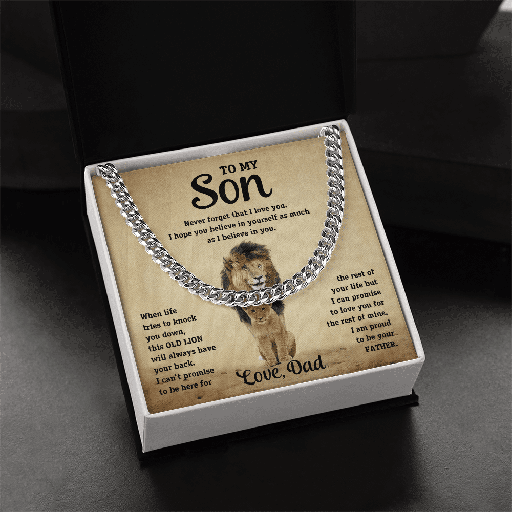 To My Son - Never Forget - Cuban Link Chain - Halliday Gifts