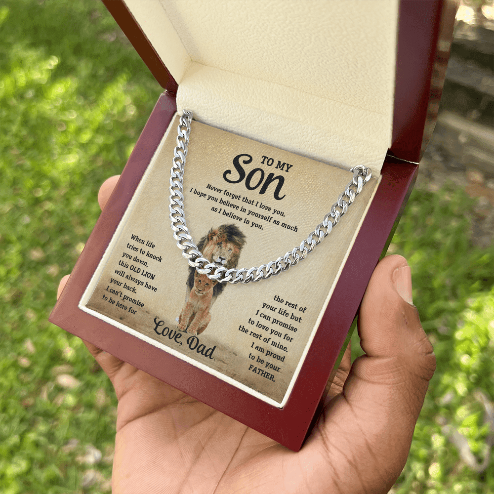 To My Son - Never Forget - Cuban Link Chain - Halliday Gifts