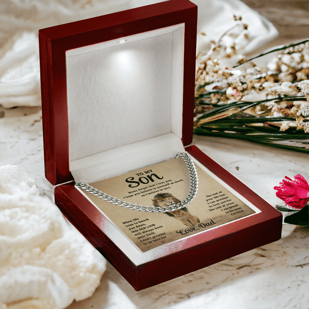 To My Son - Never Forget - Cuban Link Chain - Halliday Gifts