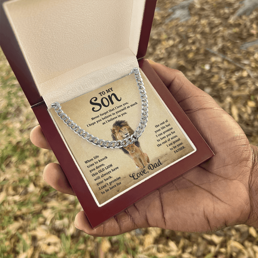 To My Son - Never Forget - Cuban Link Chain - Halliday Gifts