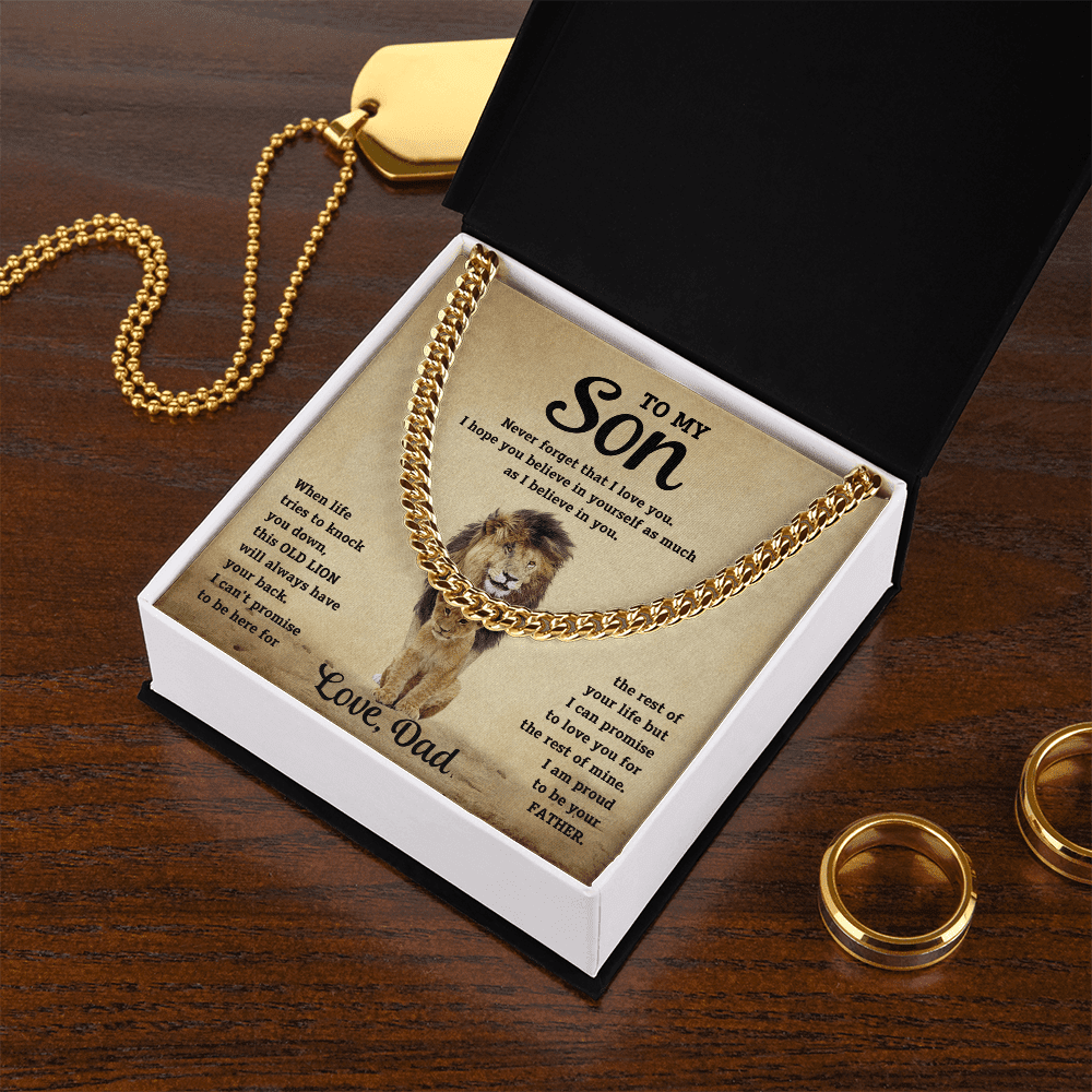 To My Son - Never Forget - Cuban Link Chain - Halliday Gifts