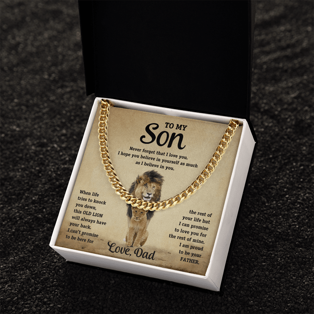 To My Son - Never Forget - Cuban Link Chain - Halliday Gifts