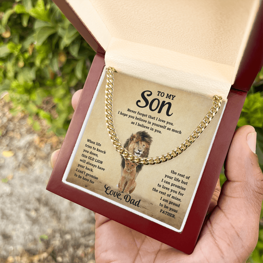 To My Son - Never Forget - Cuban Link Chain - Halliday Gifts