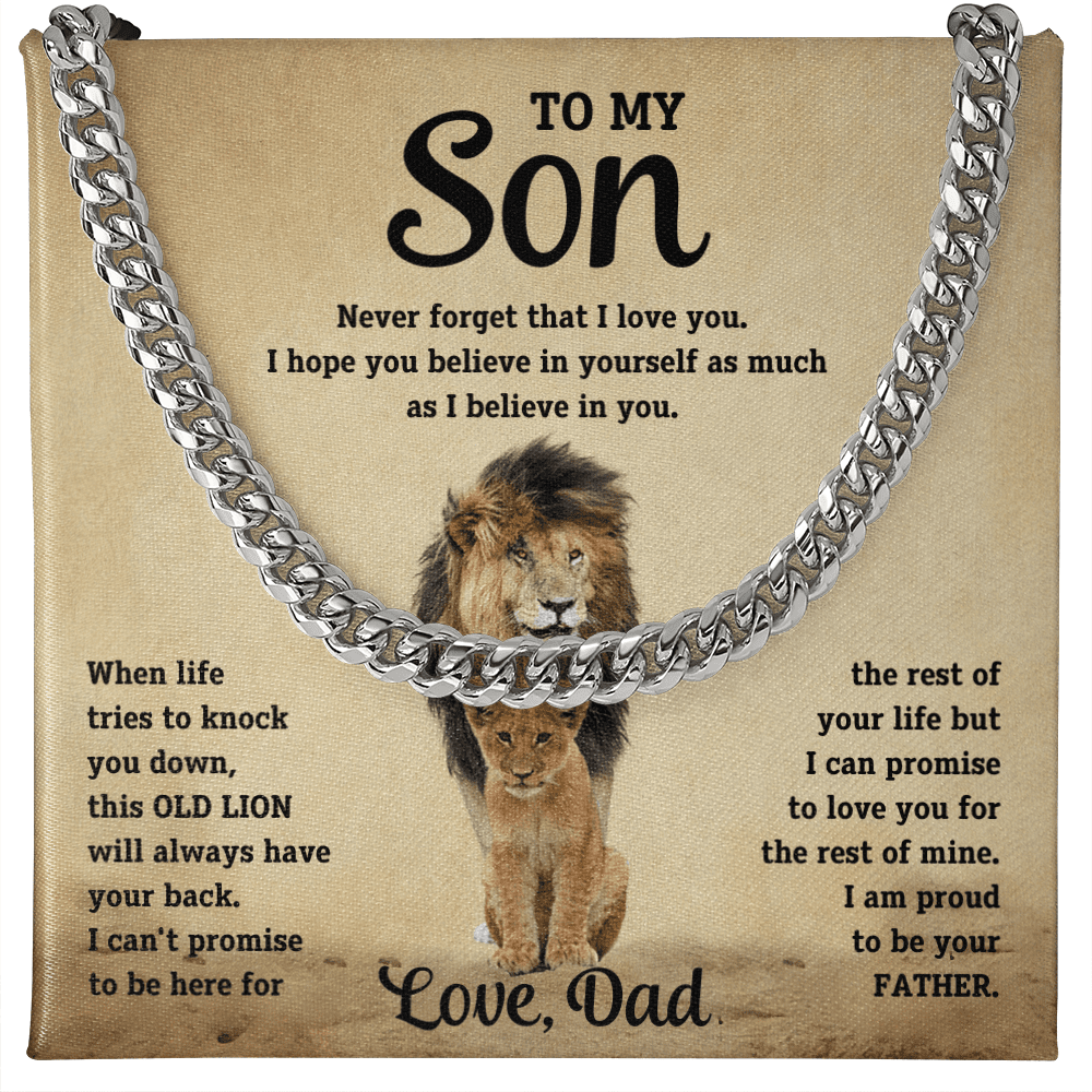 To My Son - Never Forget - Cuban Link Chain - Halliday Gifts