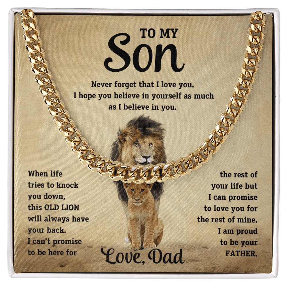 To My Son - Never Forget - Cuban Link Chain - Halliday Gifts