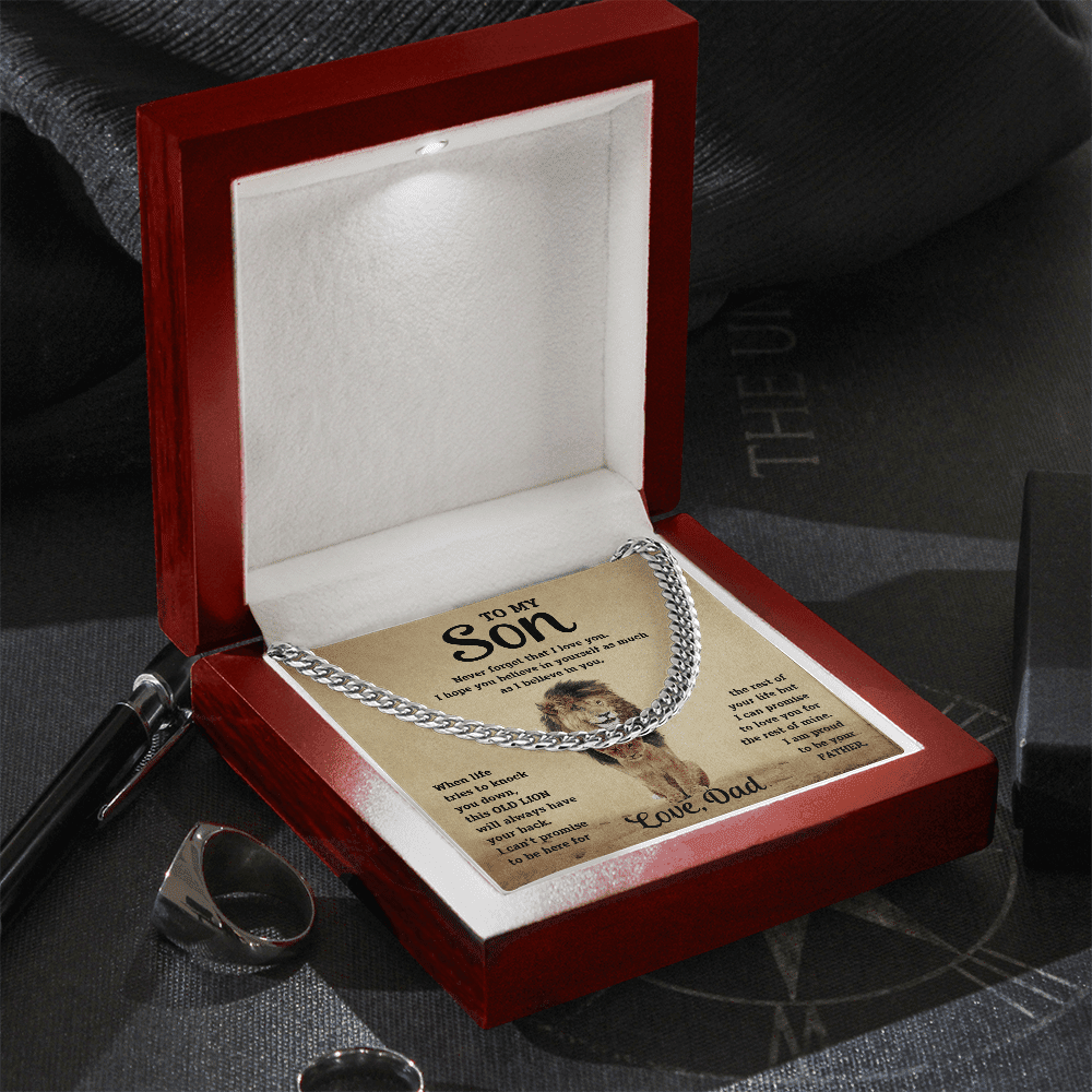 To My Son - Never Forget - Cuban Link Chain - Halliday Gifts