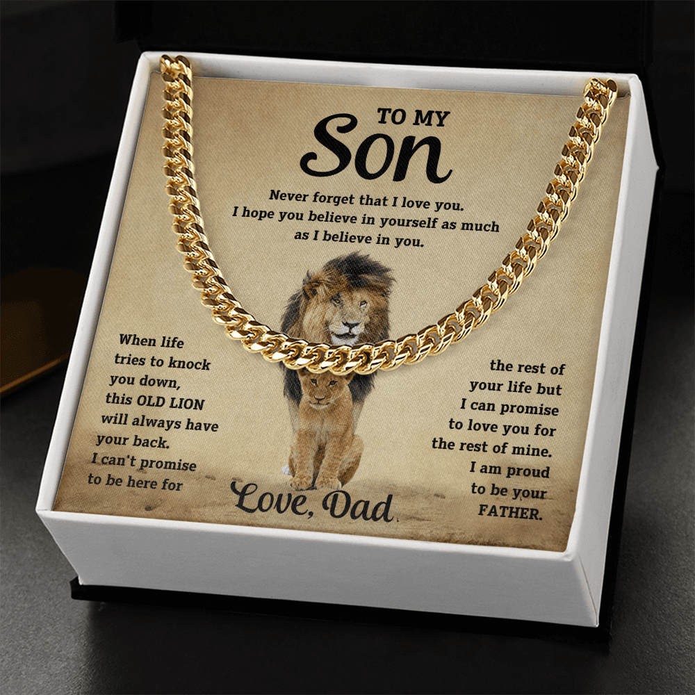 To My Son - Never Forget - Cuban Link Chain - Halliday Gifts