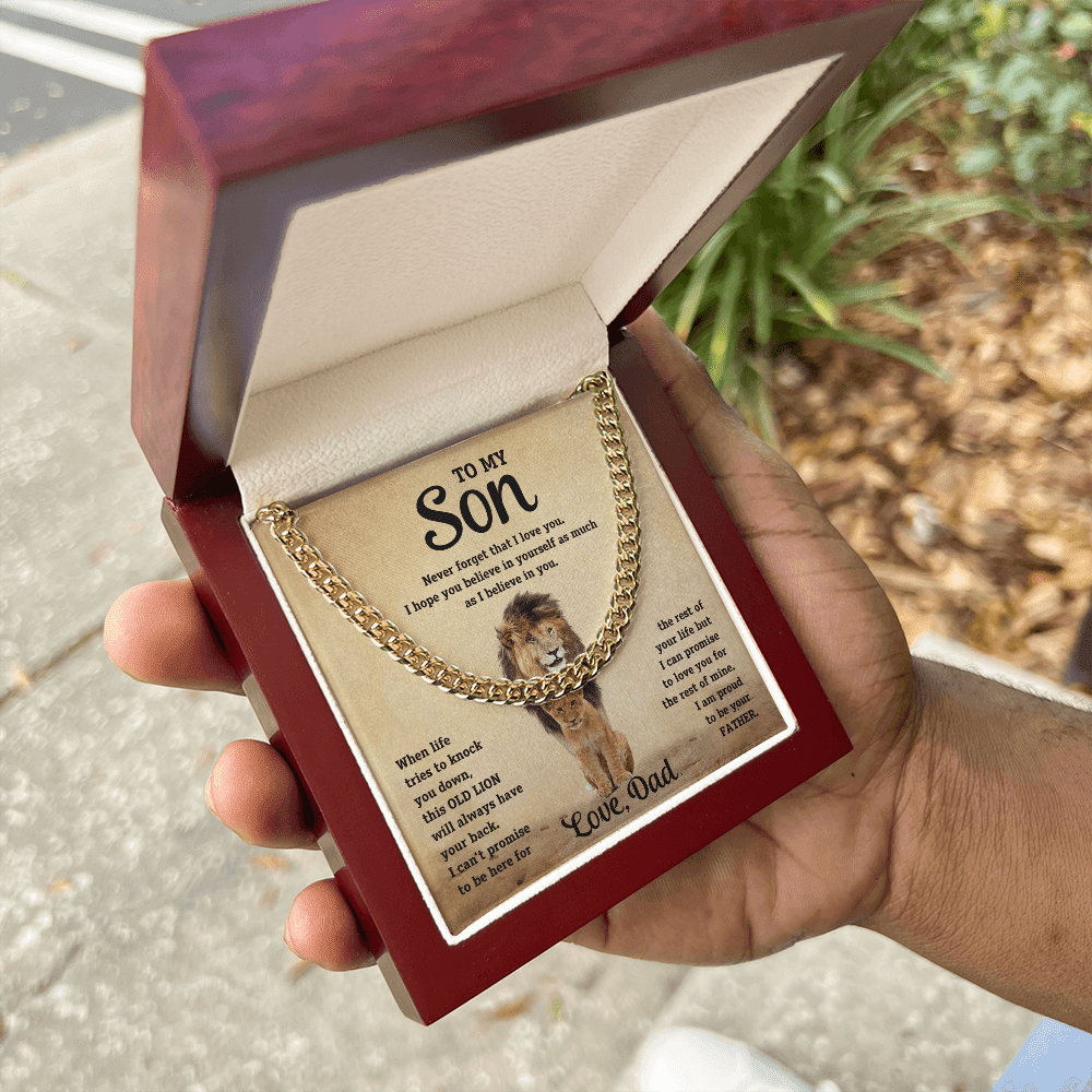 To My Son - Never Forget - Cuban Link Chain - Halliday Gifts