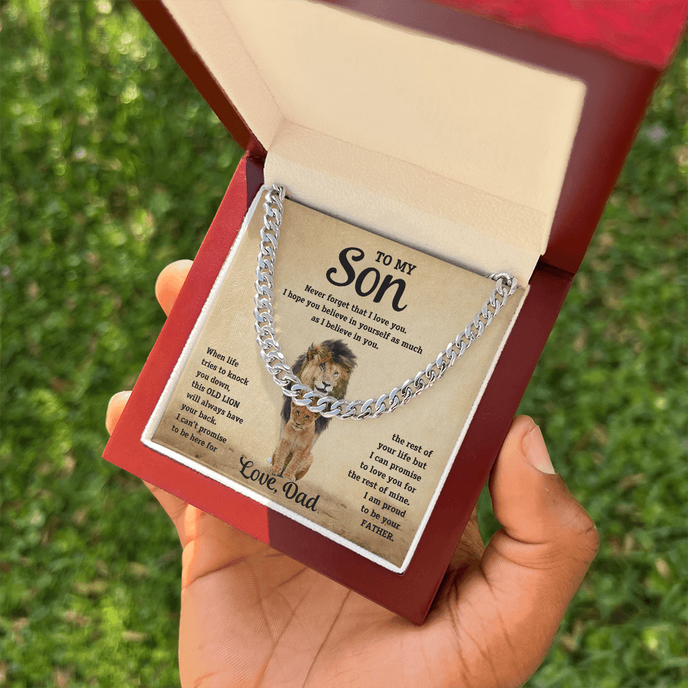 To My Son - Never Forget - Cuban Link Chain - Halliday Gifts