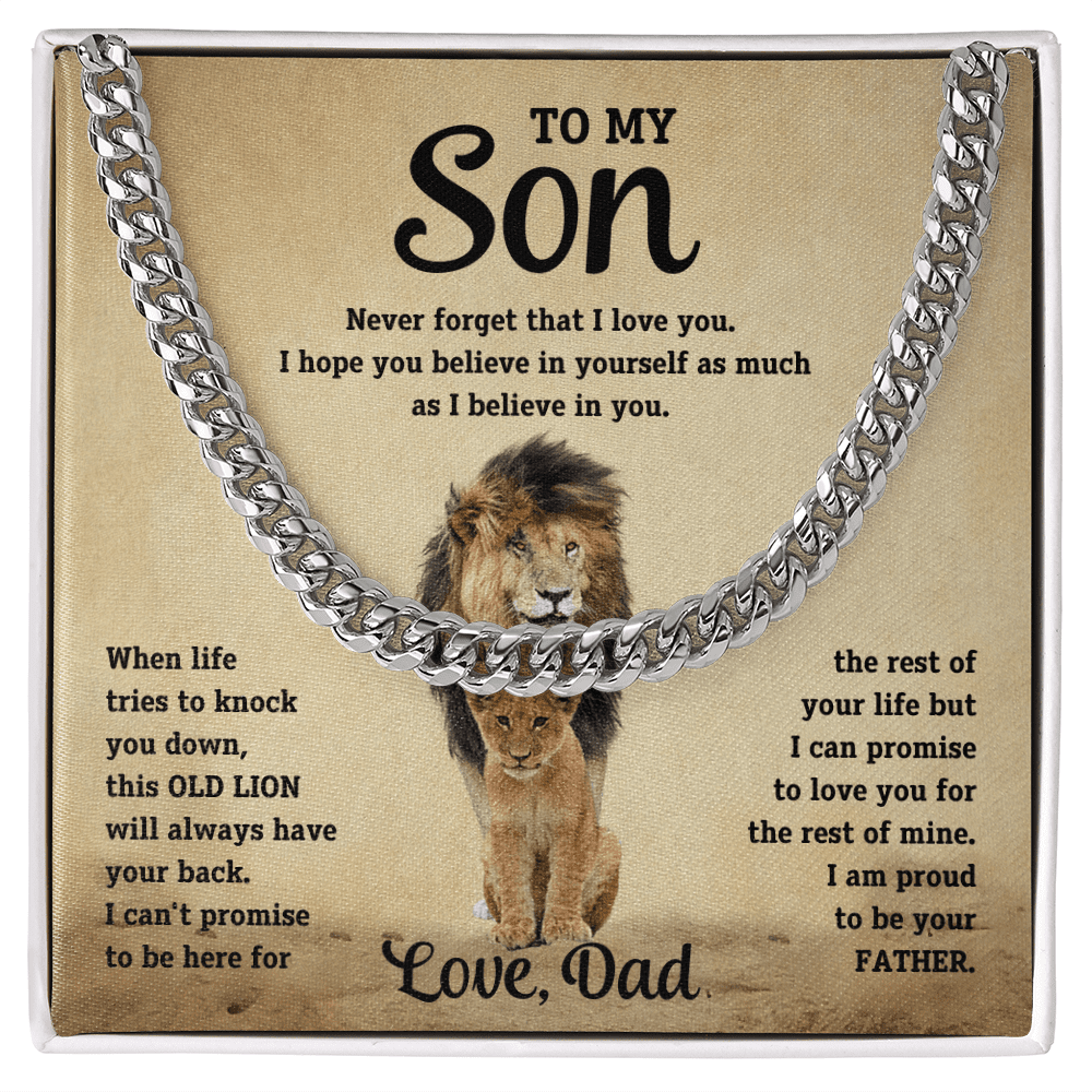 To My Son - Never Forget - Cuban Link Chain - Halliday Gifts