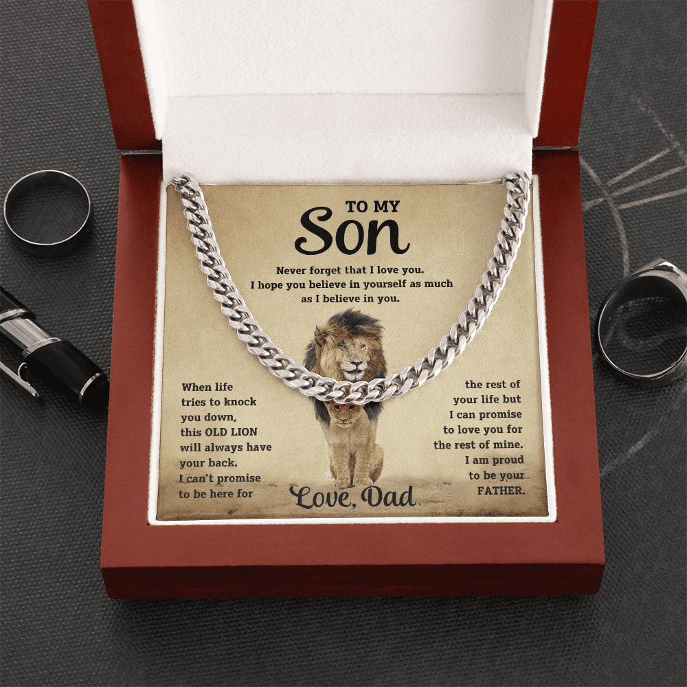 To My Son - Never Forget - Cuban Link Chain - Halliday Gifts