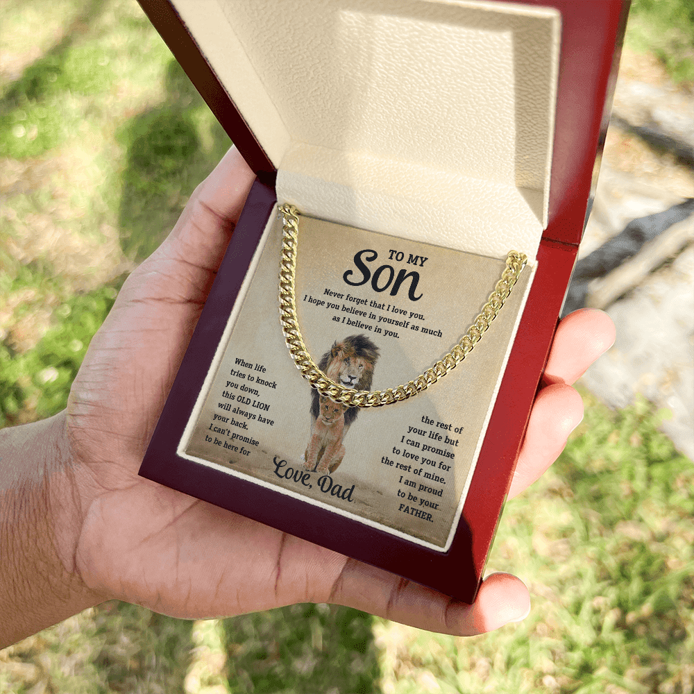 To My Son - Never Forget - Cuban Link Chain - Halliday Gifts