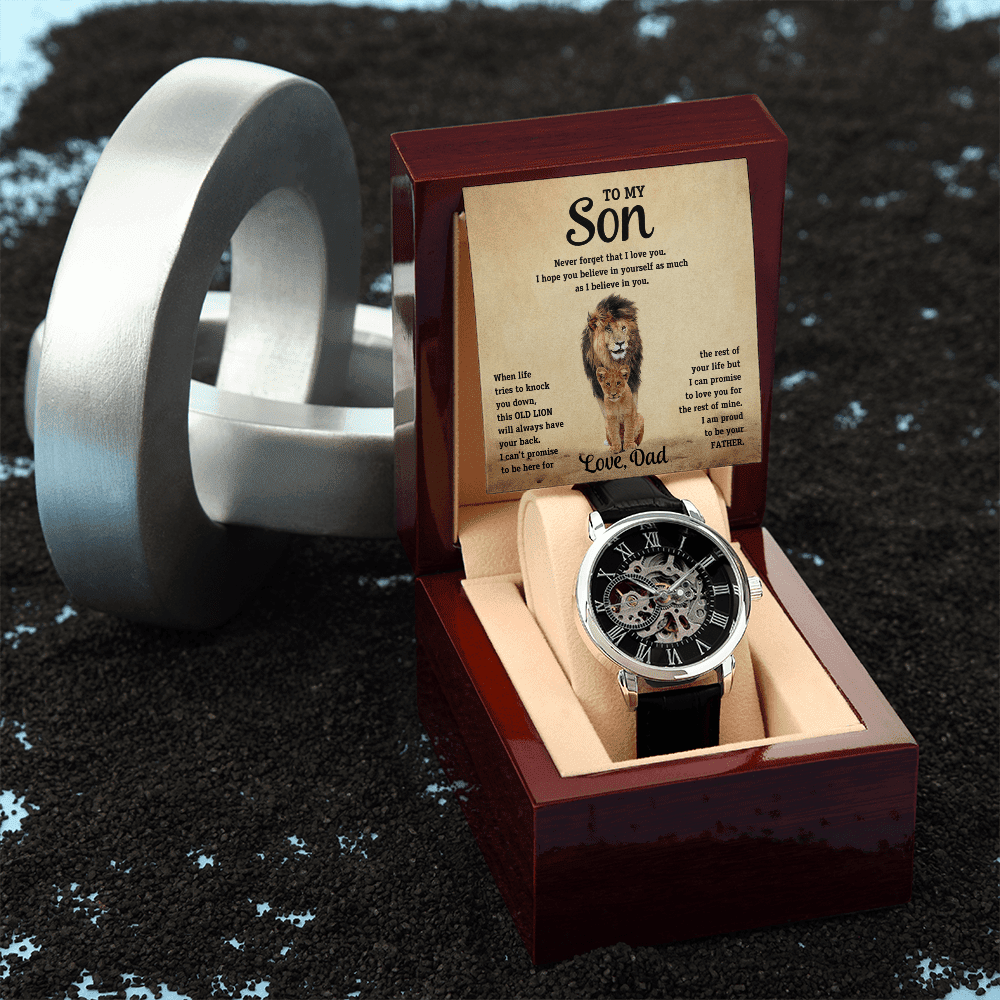 To My Son - Old Lion - Openwork Watch - Halliday Gifts