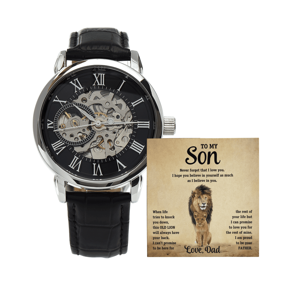 To My Son - Old Lion - Openwork Watch - Halliday Gifts