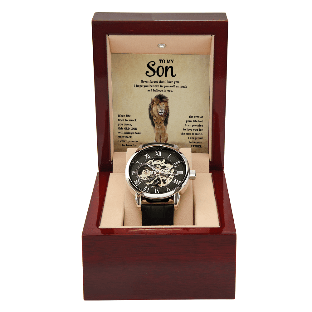 To My Son - Old Lion - Openwork Watch - Halliday Gifts