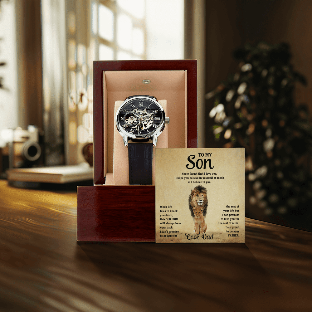To My Son - Old Lion - Openwork Watch - Halliday Gifts
