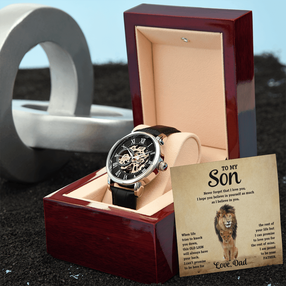 To My Son - Old Lion - Openwork Watch - Halliday Gifts